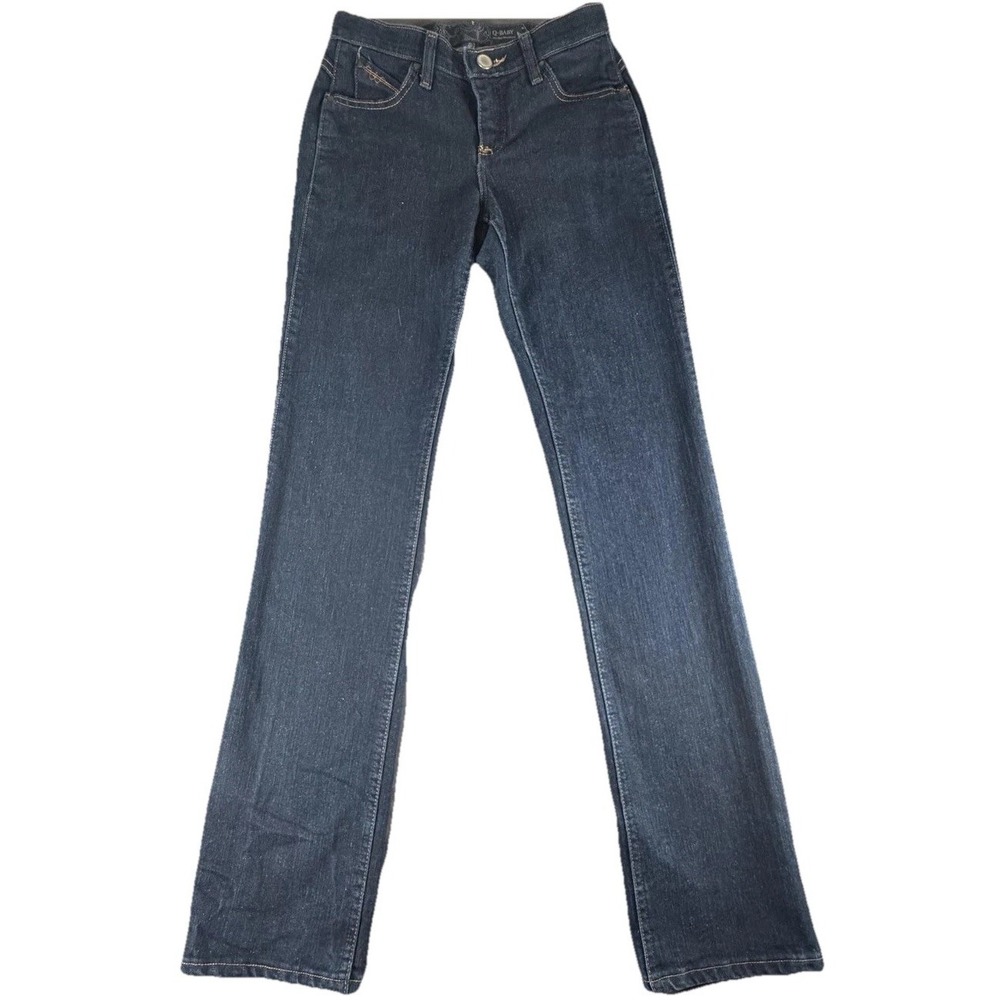Wrangler Jeans Juniors 3/4 X 36 Dark Wash Blue Q-Baby Bootcut Stretch Denim
